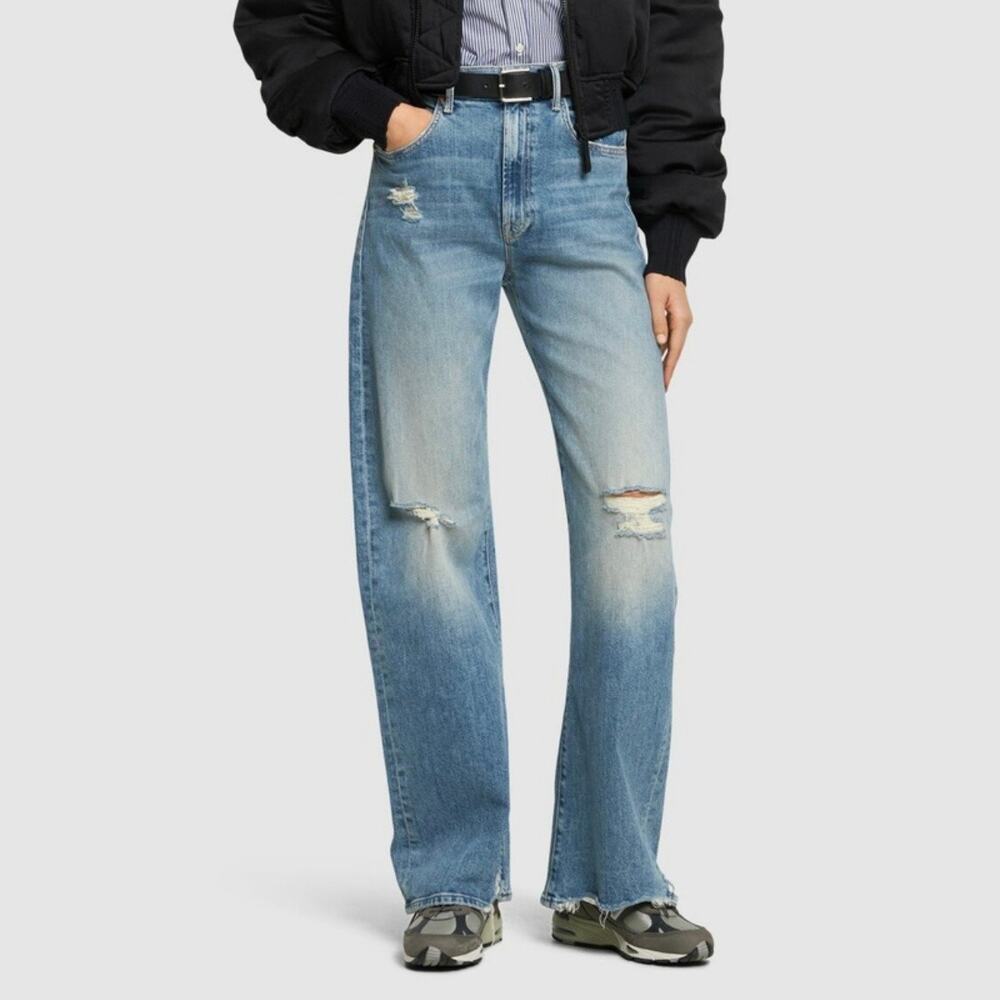 Mother The Lasso Sneak Chew Just Horsin' Around Flare Jeans Size 27 Blue Ripped
